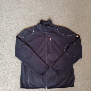 Black Jacket with Stand-Up Collar and Zipper